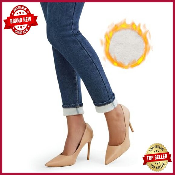 Fleece Lined Skinny Jeans High Waisted Winter Warm Denim Pants - Picture 3 of 8